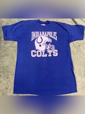 Vintage 1980s Blue Indianapolis Colts XL T-Shirt, Skimmers Brand